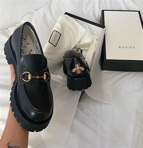 gucci chunky loafers|gucci stacked heel loafer.